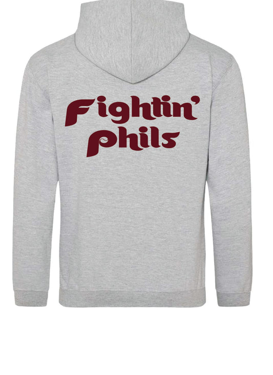 Youth Fightin' Phils Hooded Sweatshirt - Heather Grey