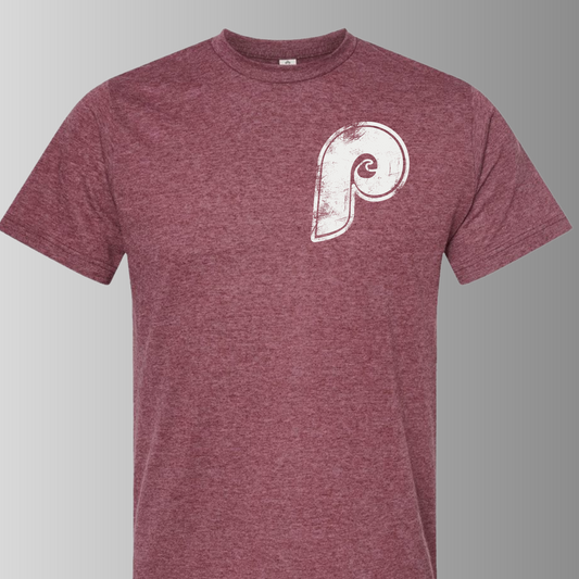 Vintage Phils Heather Burgundy Tee